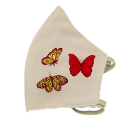 Pack de 2 Mascarillas reutilizable lavable mariposas para niño o niña
